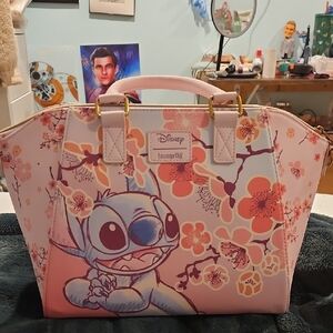 Loungefly Pink Floral Stitch Bag